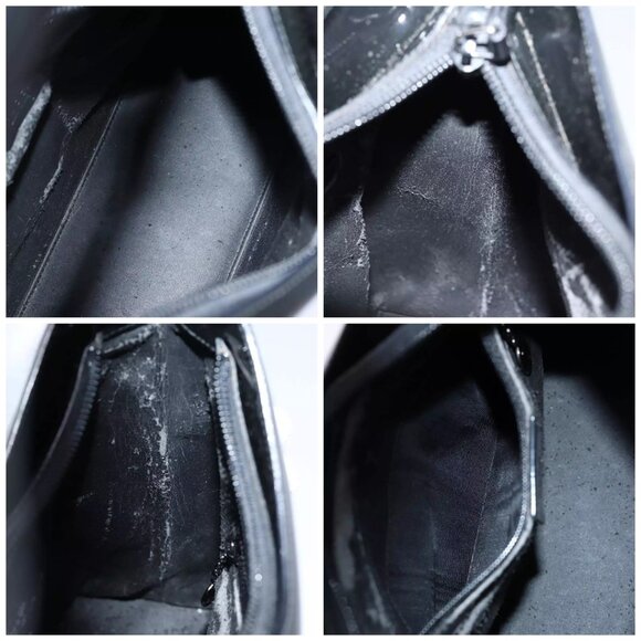 GUCCI Bamboo Hand Bag Enamel Black Auth - Picture 14 of 15